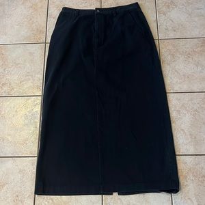 VTG Browning Black Denim Maxi‎ Skirt, Sz 16